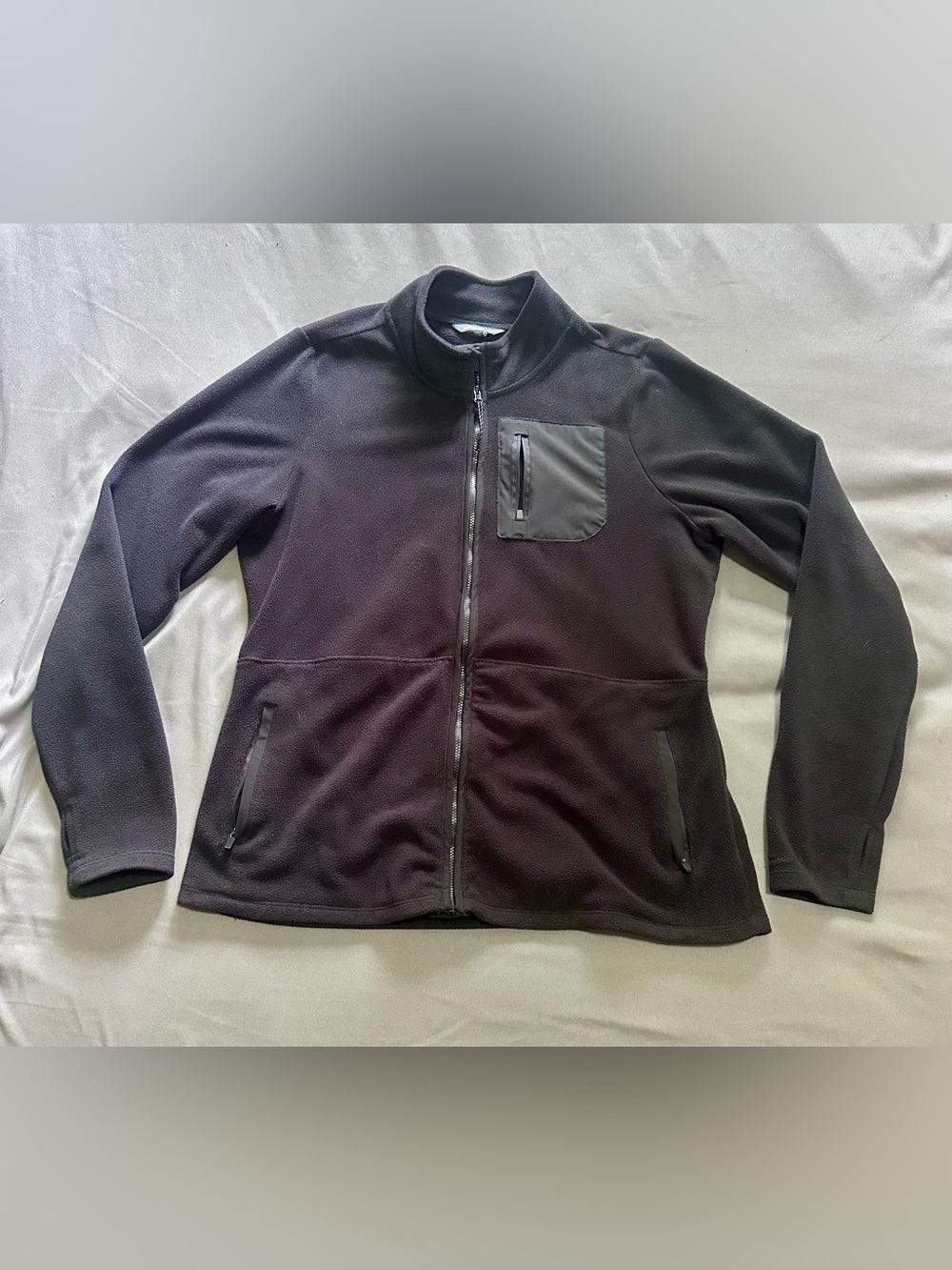Eddie Bauer Black Full-Zip Utility Fleece Jacket